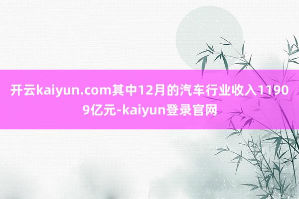 开云kaiyun.com其中12月的汽车行业收入11909亿元-kaiyun登录官网